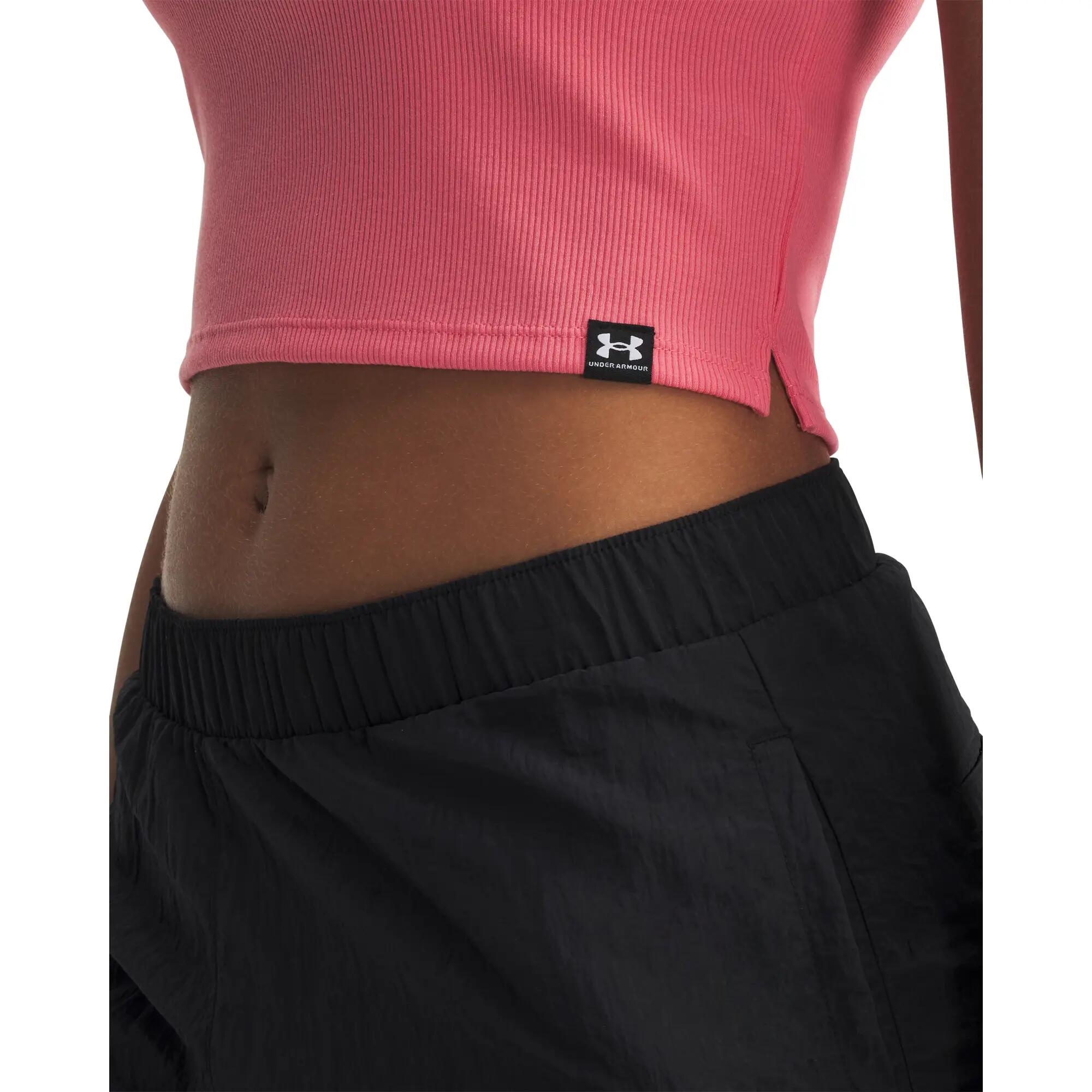 Maglietta Corta A Costine Donna Under Armour Rosa Bianco 6/6