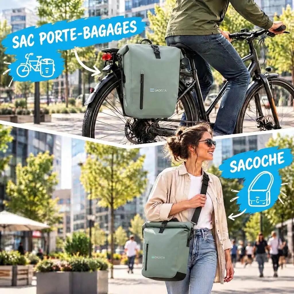 Borsa bici GADISTA portapacchi impermeabile riflettente 25 L – Bikepacking 2/5