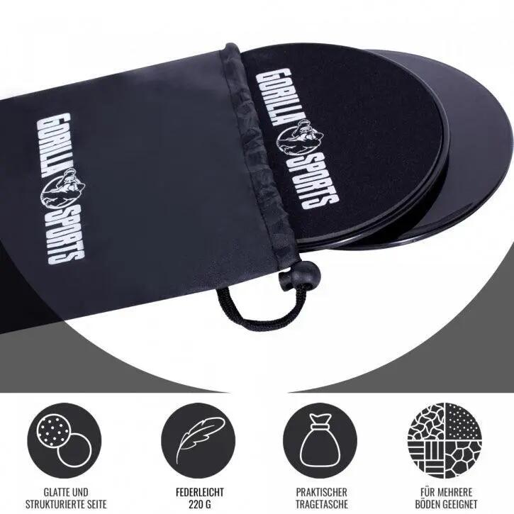 Disques glisseurs GORILLA SPORTS 17,5 cm double face avec sac 6/8