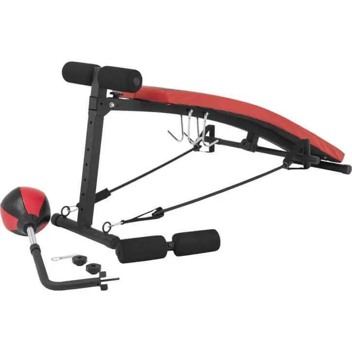 Banc abdominaux Gorilla Sports réglable 7 positions, punchingball, pliable 11/11