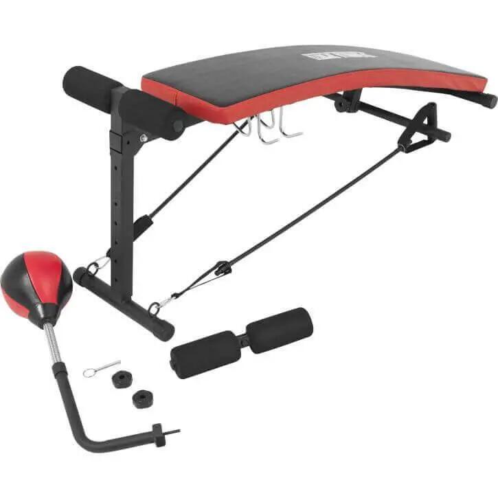 Banc abdominaux Gorilla Sports réglable 7 positions, punchingball, pliable 10/11