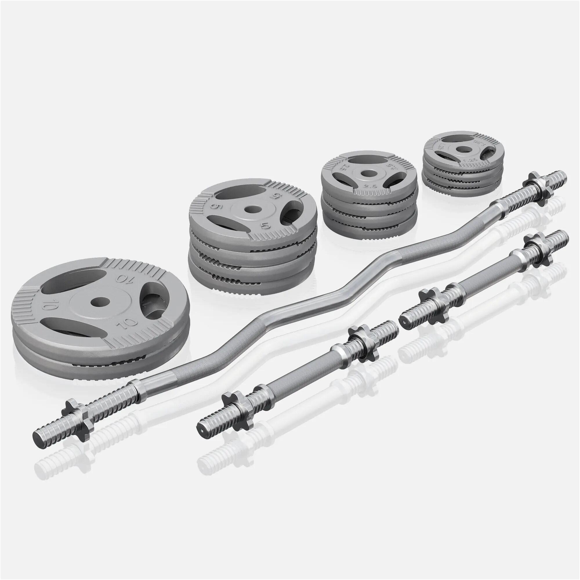 Halterset 70 kg - 30 mm - Gietijzer - Gewichten met Halters 9/10