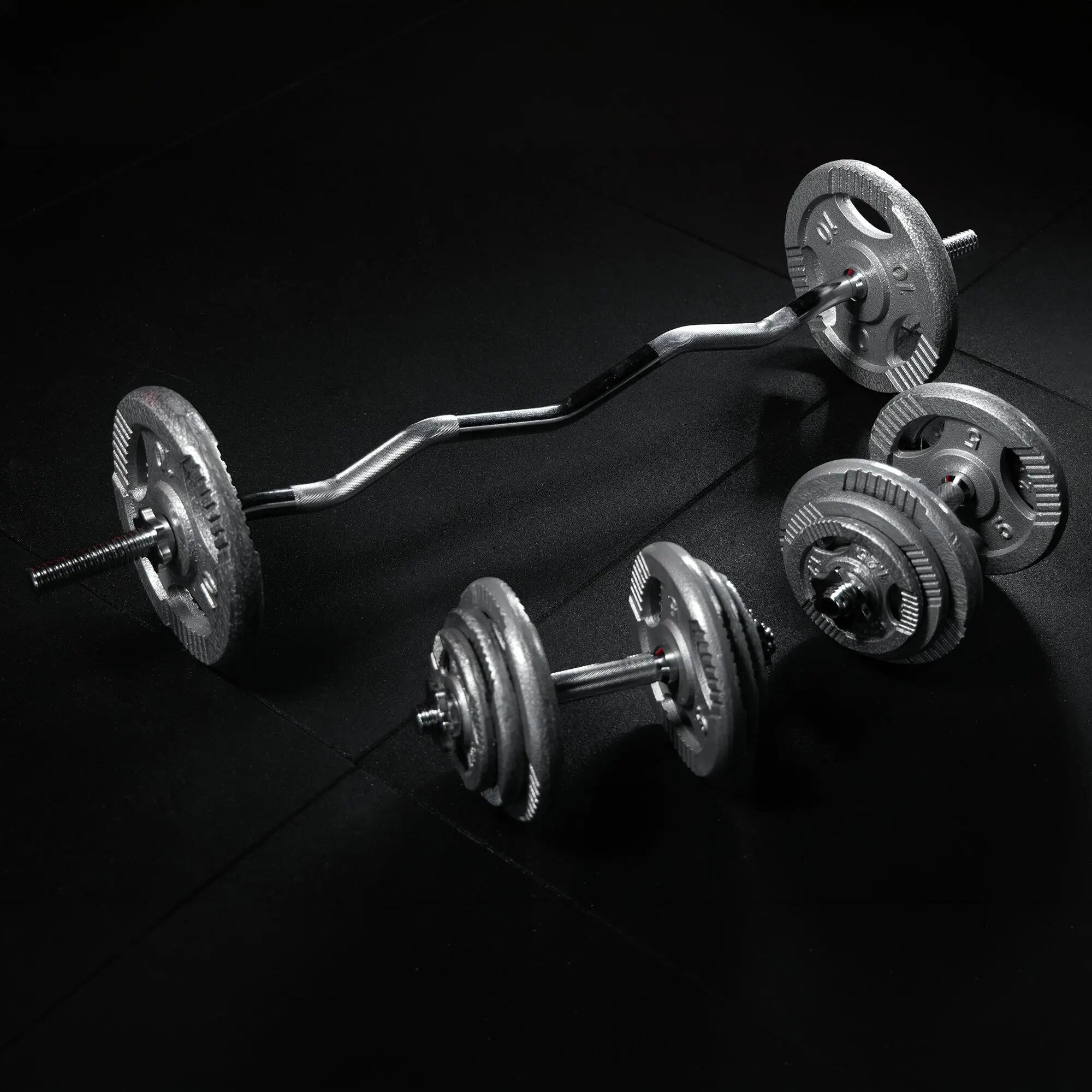 Halterset 70 kg - 30 mm - Gietijzer - Gewichten met Halters 6/10