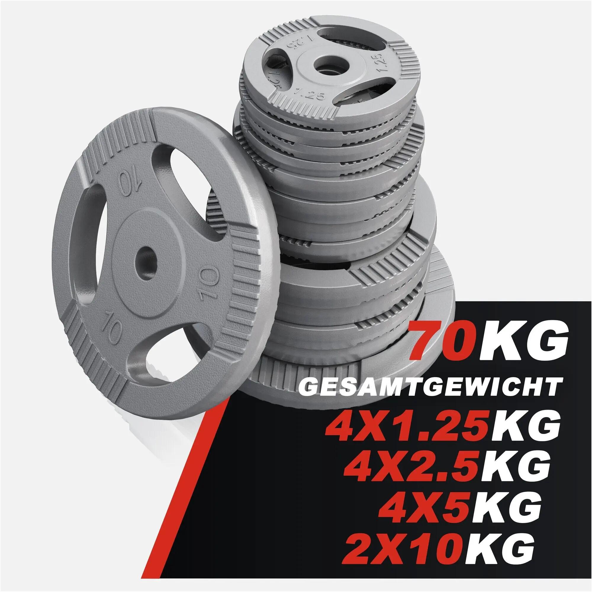 Halterset 70 kg - 30 mm - Gietijzer - Gewichten met Halters 3/10