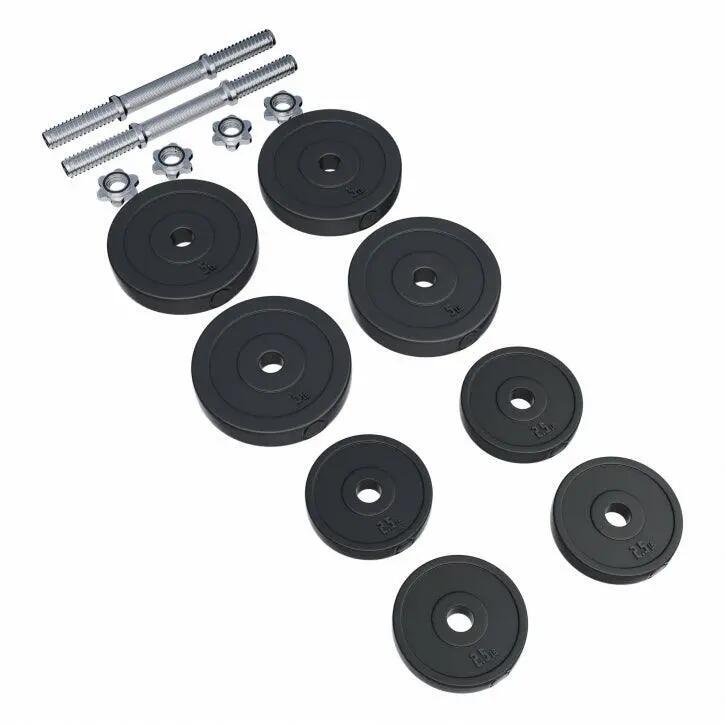 GorillaSports Jednoruční nakládací činky, 2x10 kg 15/15