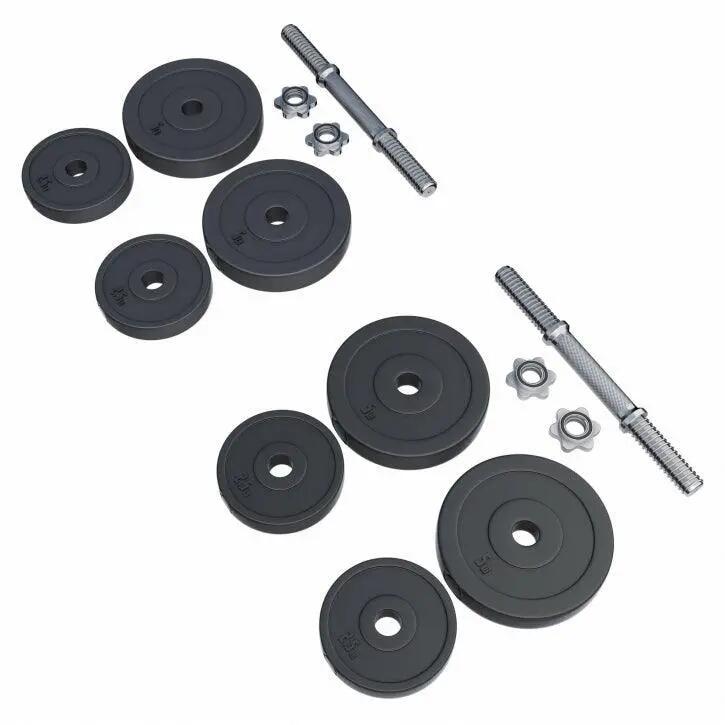 GorillaSports Jednoruční nakládací činky, 2x10 kg 14/15