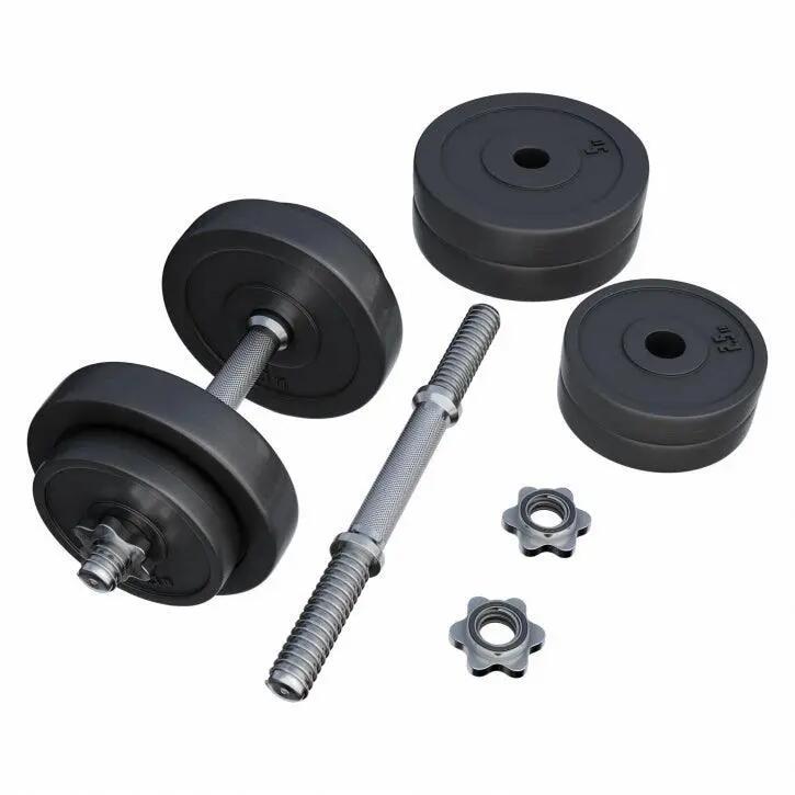 GorillaSports Jednoruční nakládací činky, 2x10 kg 13/15