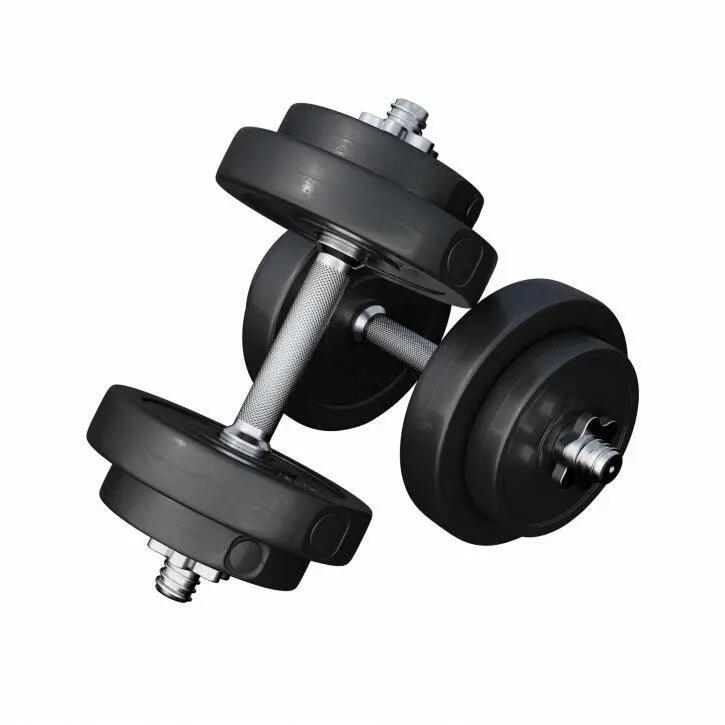 GorillaSports Jednoruční nakládací činky, 2x10 kg 12/15