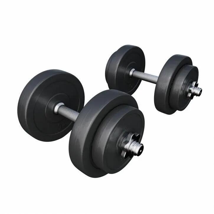 GorillaSports Jednoruční nakládací činky, 2x10 kg 11/15