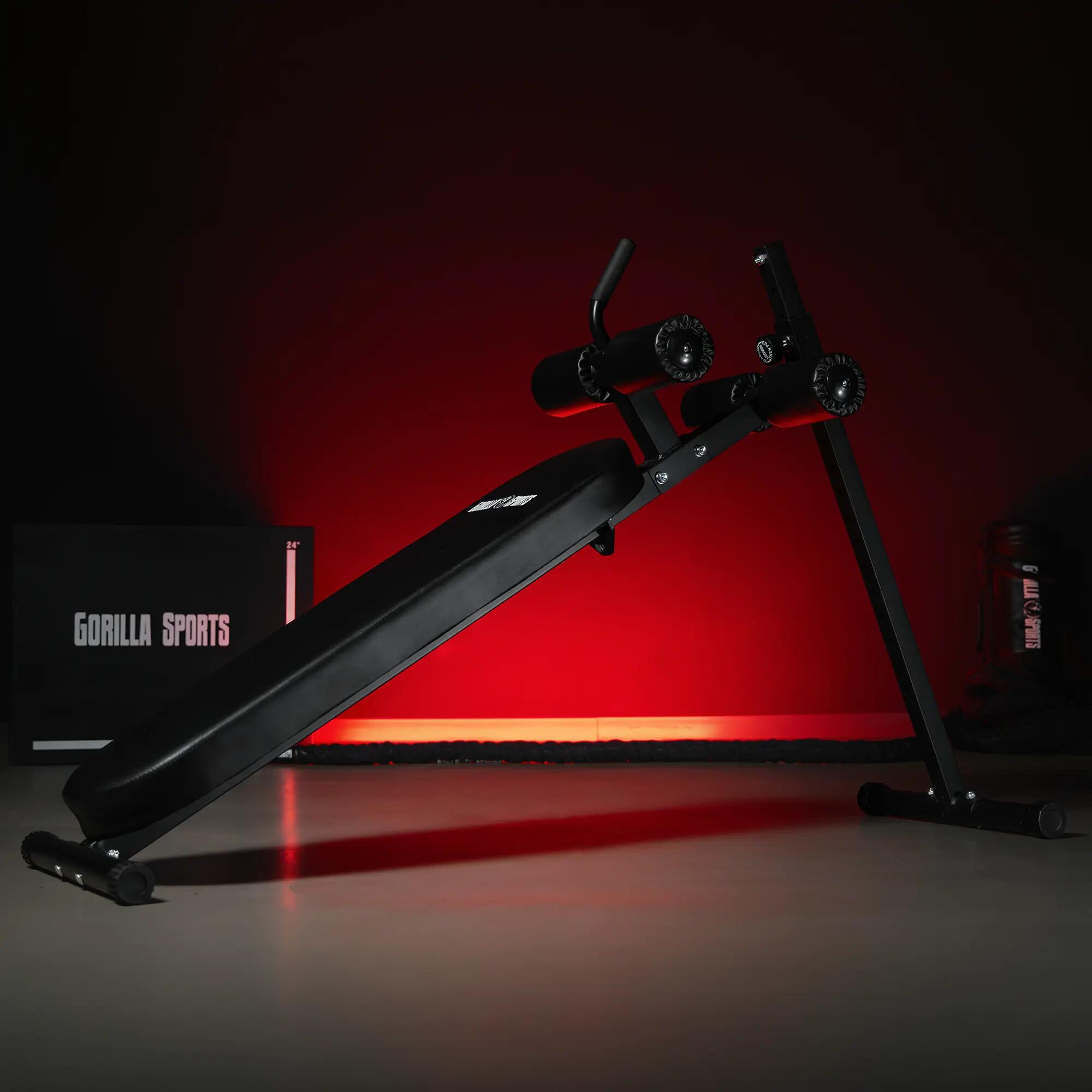 BANC A ABDOMINAUX RÉGLABLE NOIR | MUSCULATION 3/12
