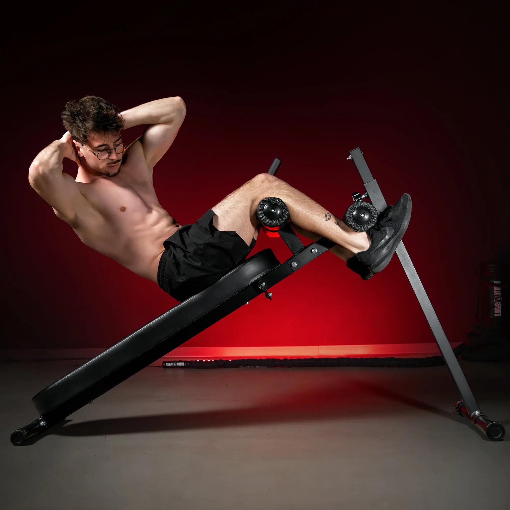 BANC A ABDOMINAUX RÉGLABLE NOIR | MUSCULATION 2/12