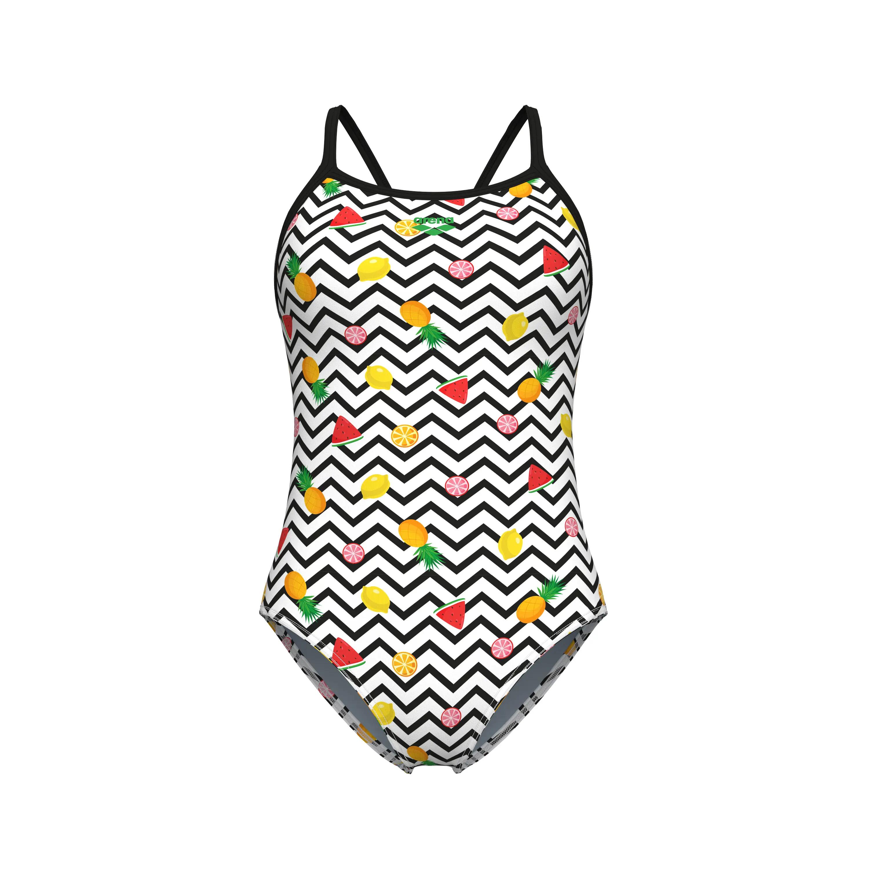 Costume da bagno Arena Fruits Lightdrop Back - Bianco / Multicolore / Nero - 30 6/7