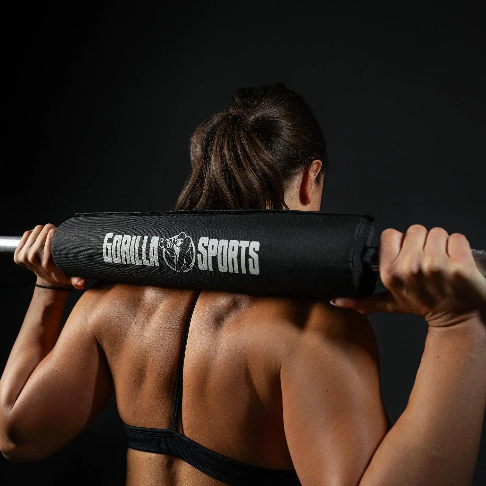 Protector Barra Pesas Musculación Gorilla Sports Negro 7/10