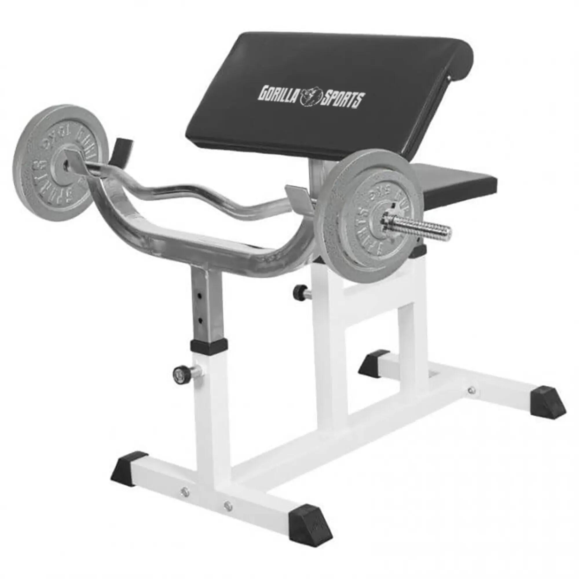 Banca biceps + set de greutati 30kg, 2 x10 kg, 2x 5 kg