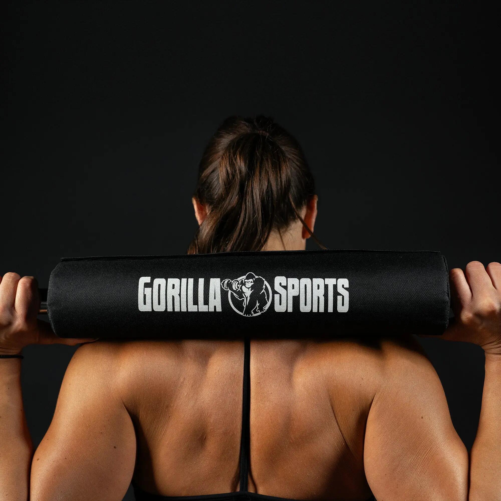 Protector Barra Pesas Musculación Gorilla Sports Negro 6/10