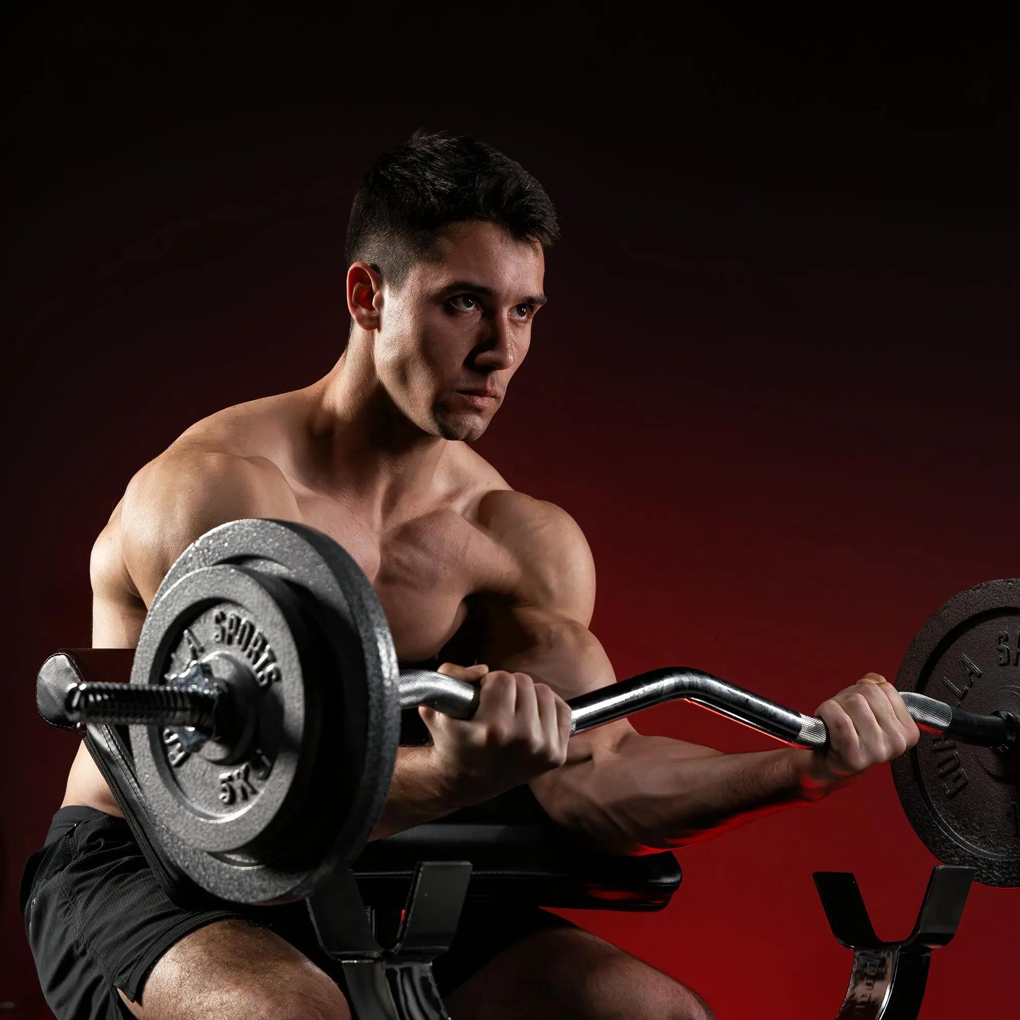 Banca biceps + set de greutati 30kg, 2 x10 kg, 2x 5 kg 6/10