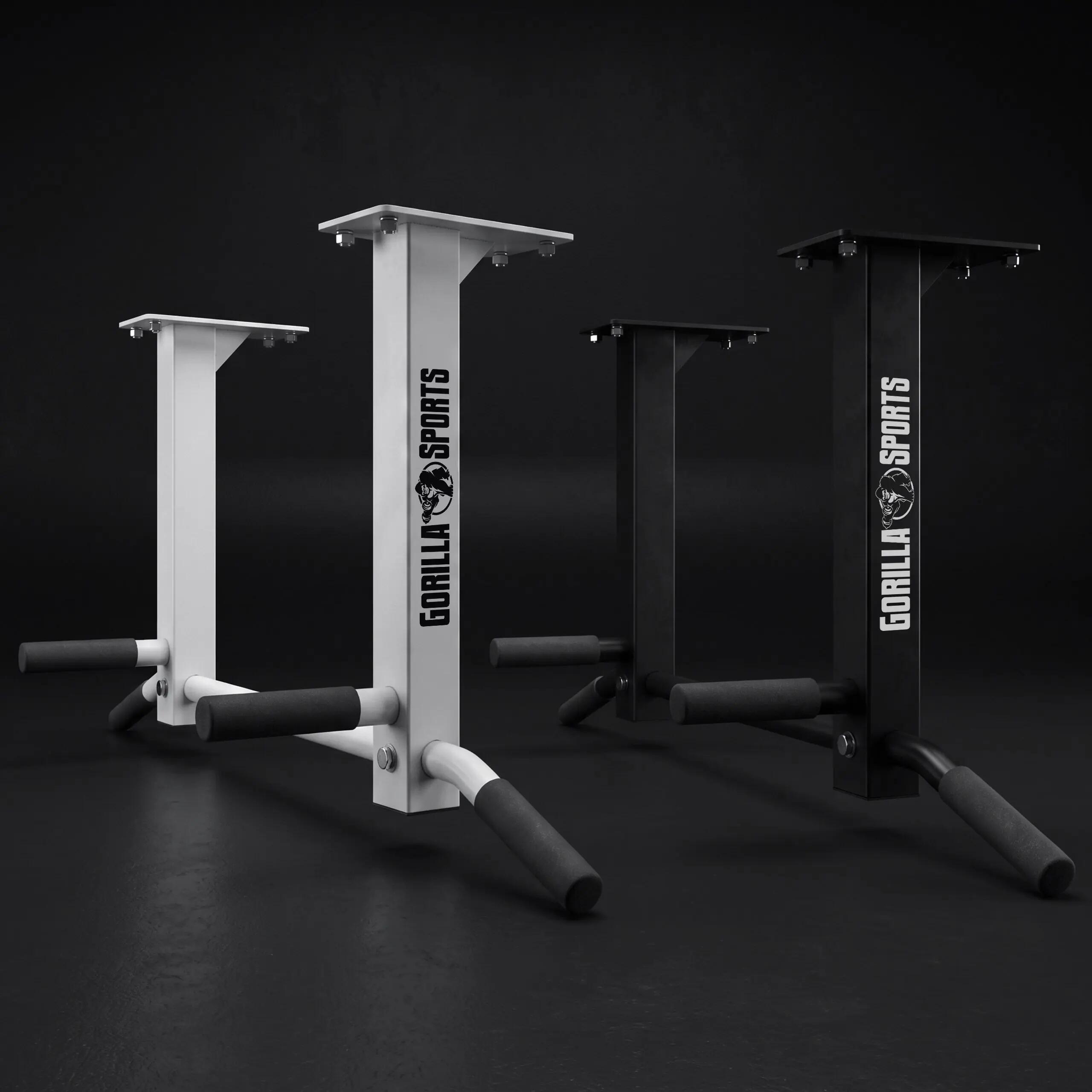 Barre de traction Gorilla Sports plafond 99 cm acier noir, poignées antidérap. 8/9