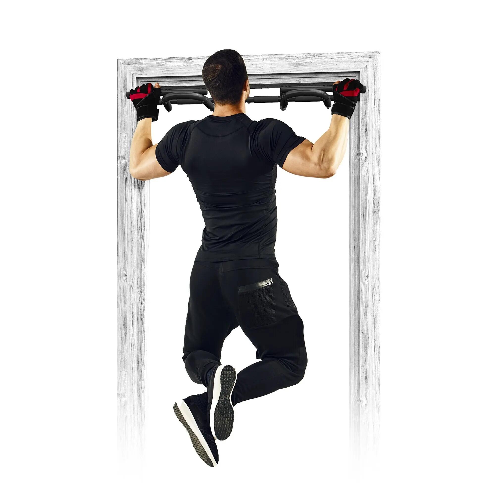 Barre de traction Gorilla Sports acier noire 103,5 cm avec mousse 9/9