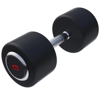 Haltère rond GORILLA SPORTS PRO 15 kg caoutchouc noir chromé