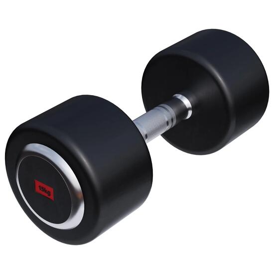 Haltère rond GORILLA SPORTS PRO 15 kg caoutchouc noir chromé
