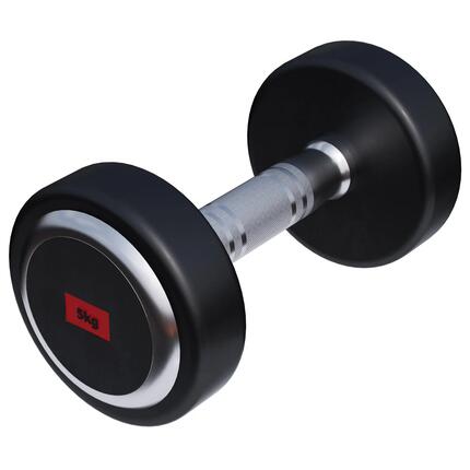 Haltère rond GORILLA SPORTS PRO 15 kg caoutchouc noir chromé