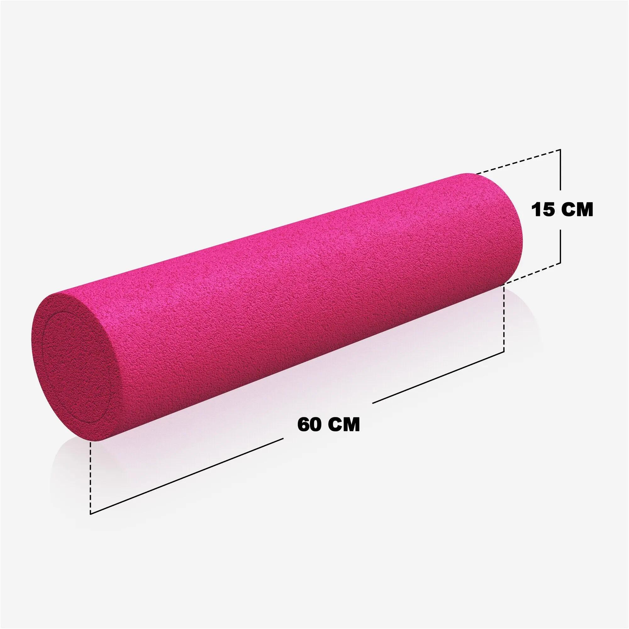 Pilates Rol - Fascia Rol - Foam Roller - 60 x 15 cm - Roze 3/11