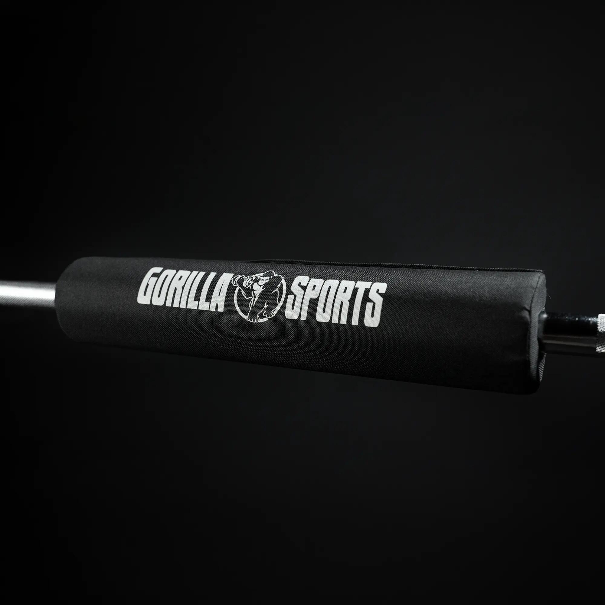 Protector Barra Pesas Musculación Gorilla Sports Negro 4/10