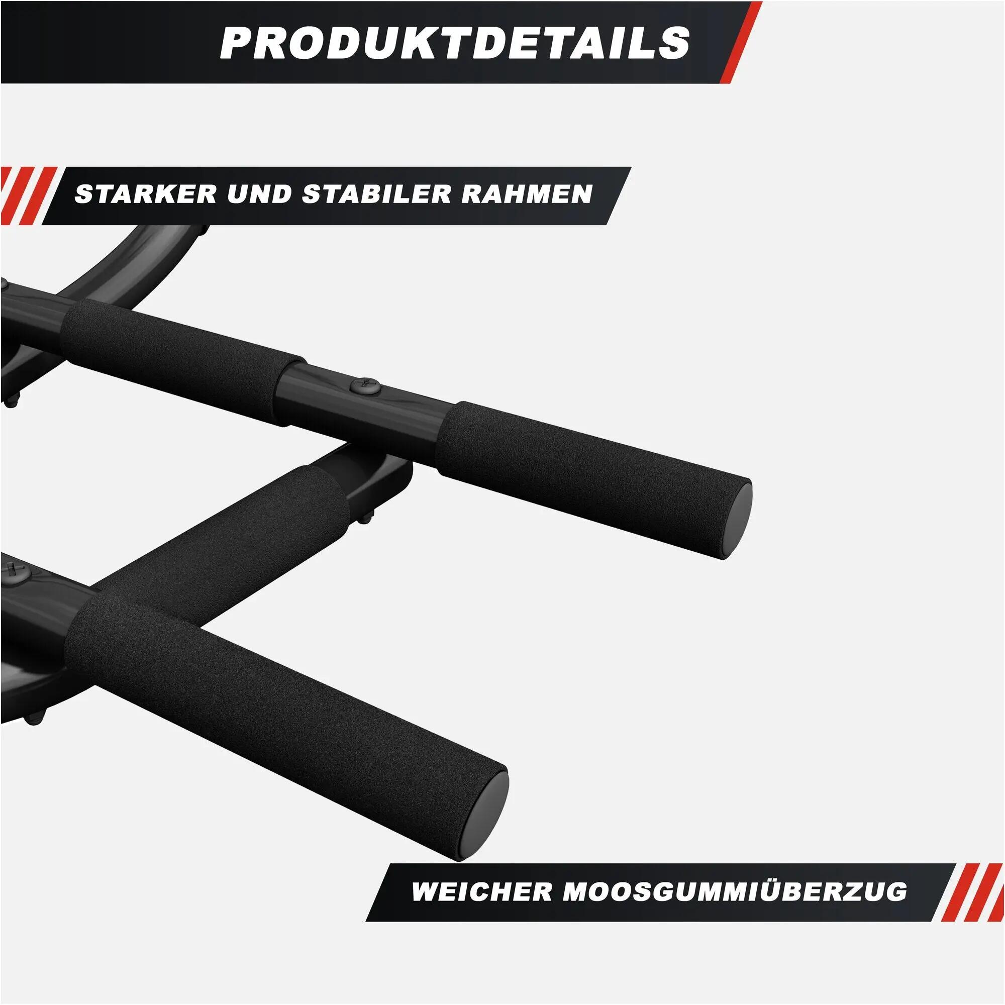 Barre de traction Gorilla Sports acier noire 103,5 cm avec mousse 7/9