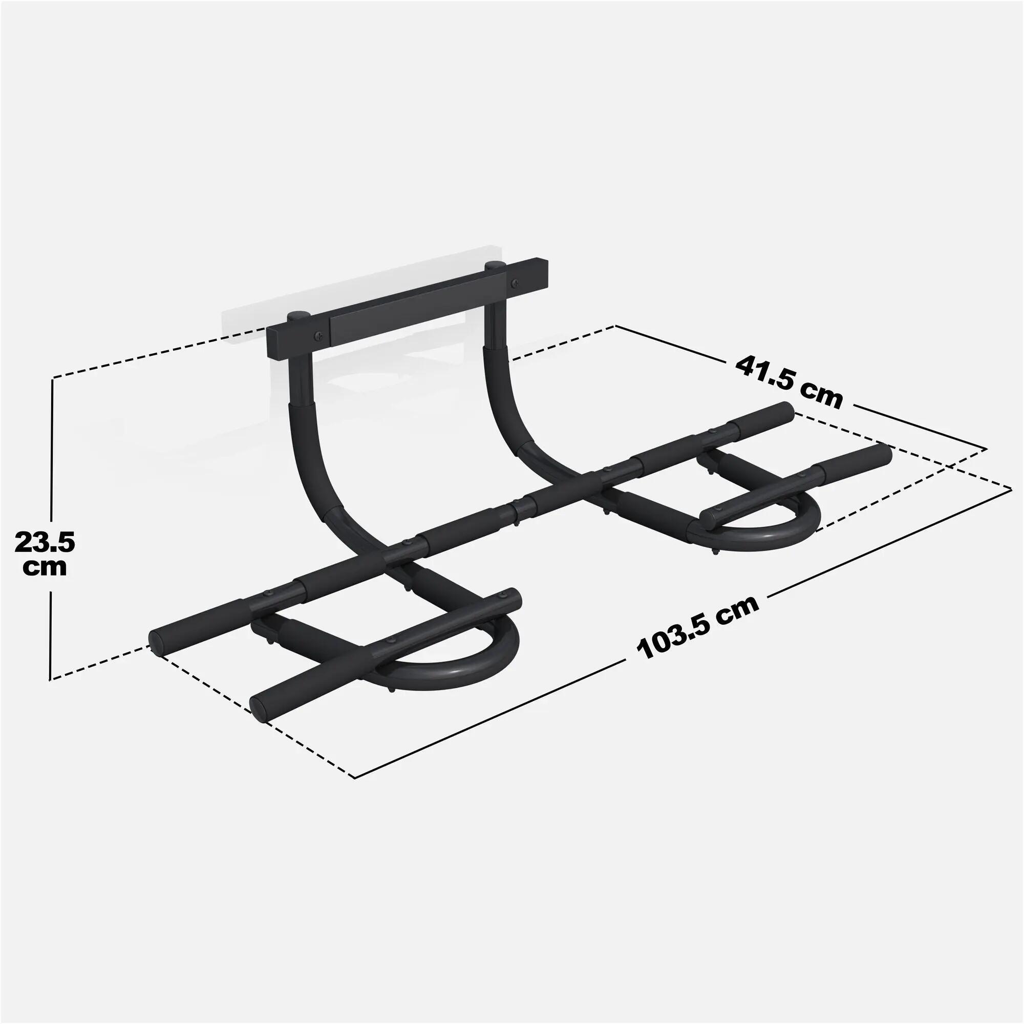 Barre de traction Gorilla Sports acier noire 103,5 cm avec mousse 6/9