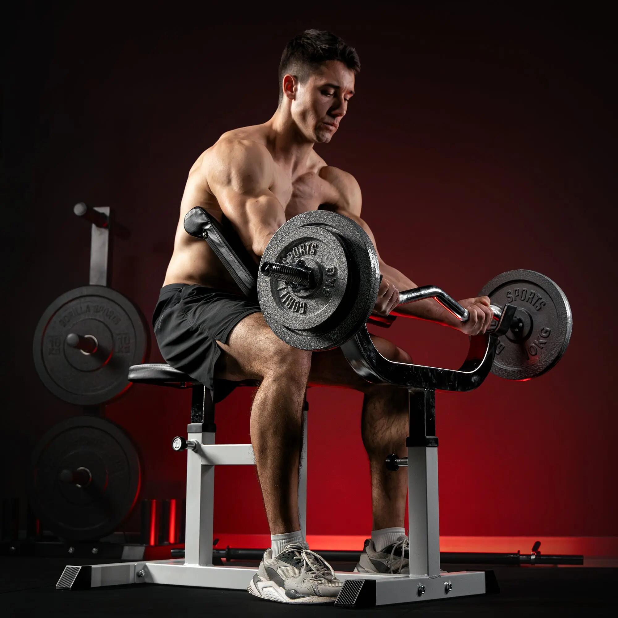 Banca biceps + set de greutati 30kg, 2 x10 kg, 2x 5 kg 2/10