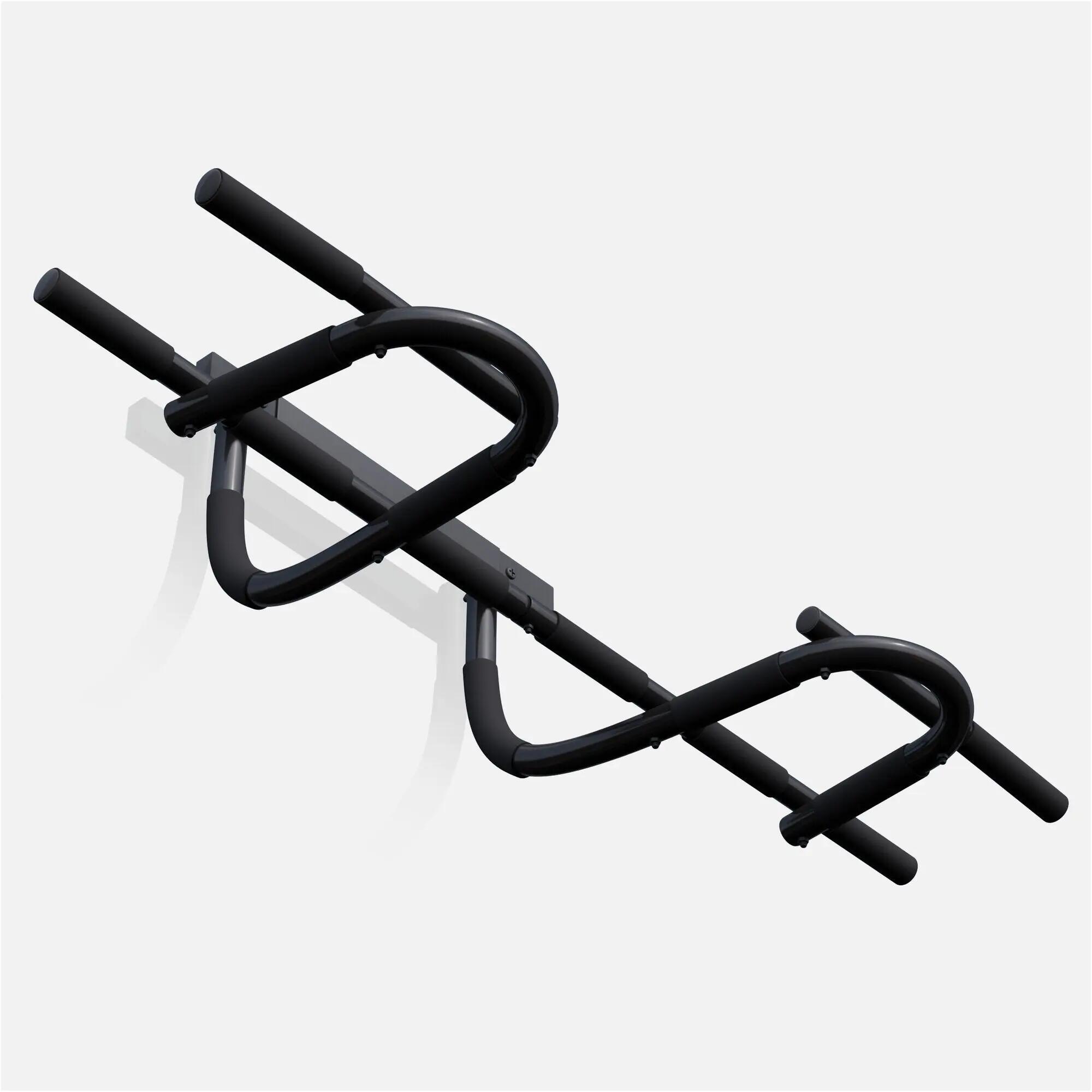 Barre de traction Gorilla Sports acier noire 103,5 cm avec mousse 5/9