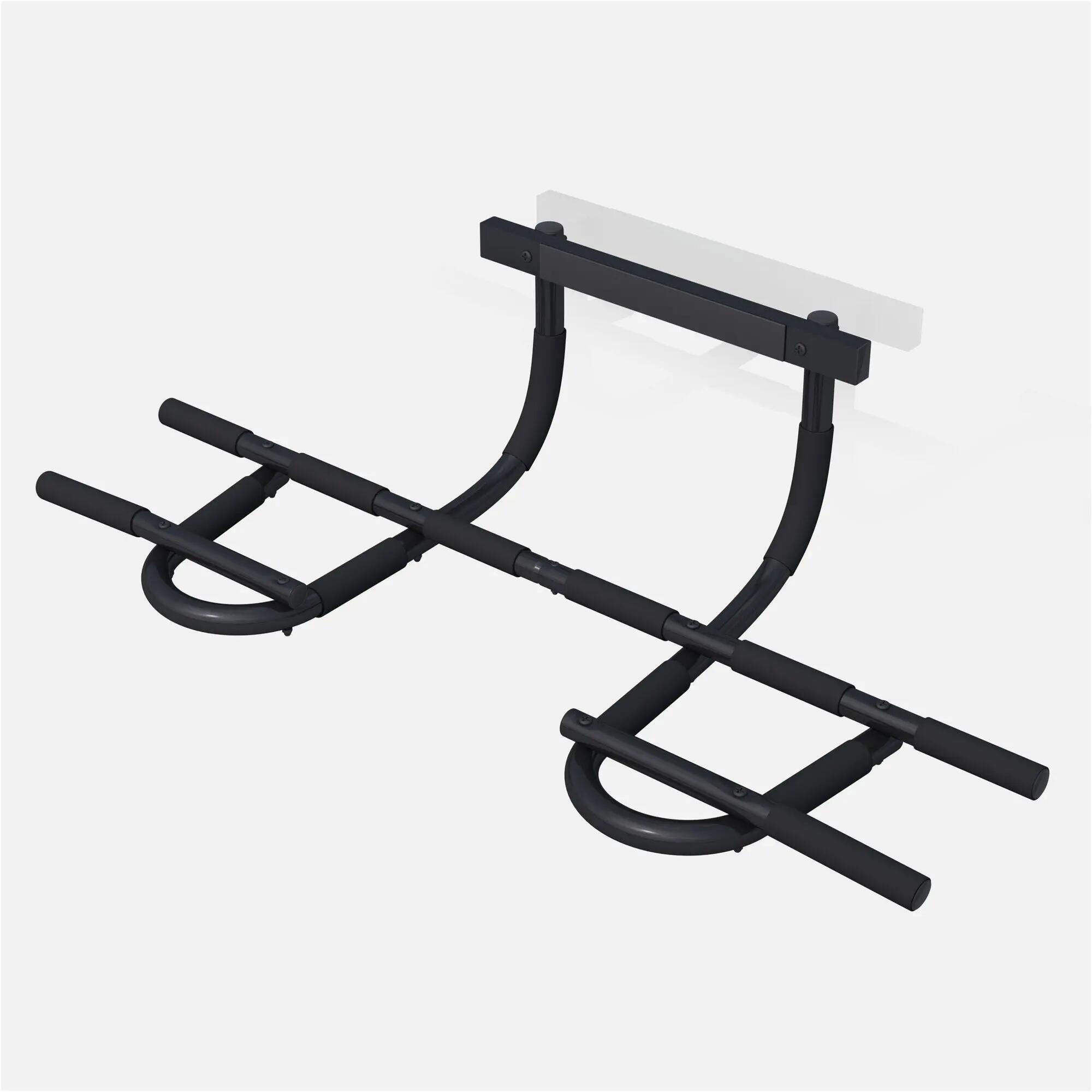 Barre de traction Gorilla Sports acier noire 103,5 cm avec mousse 4/9