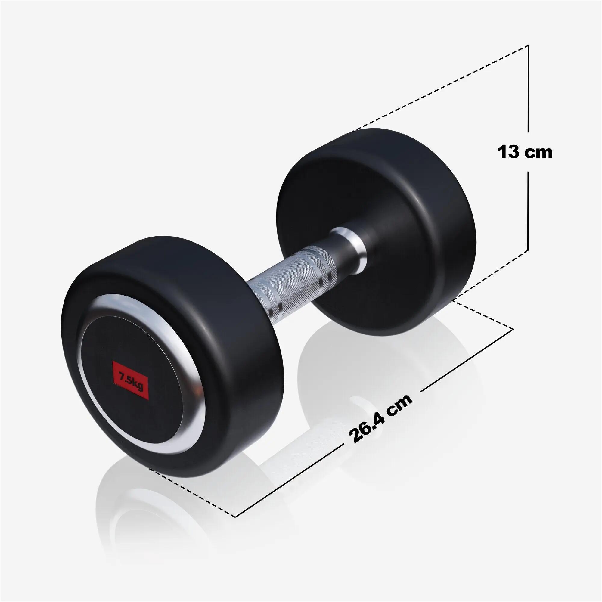 Mancuerna Fija Gorilla Sports Negro/Cromada 7,5Kg 3/9