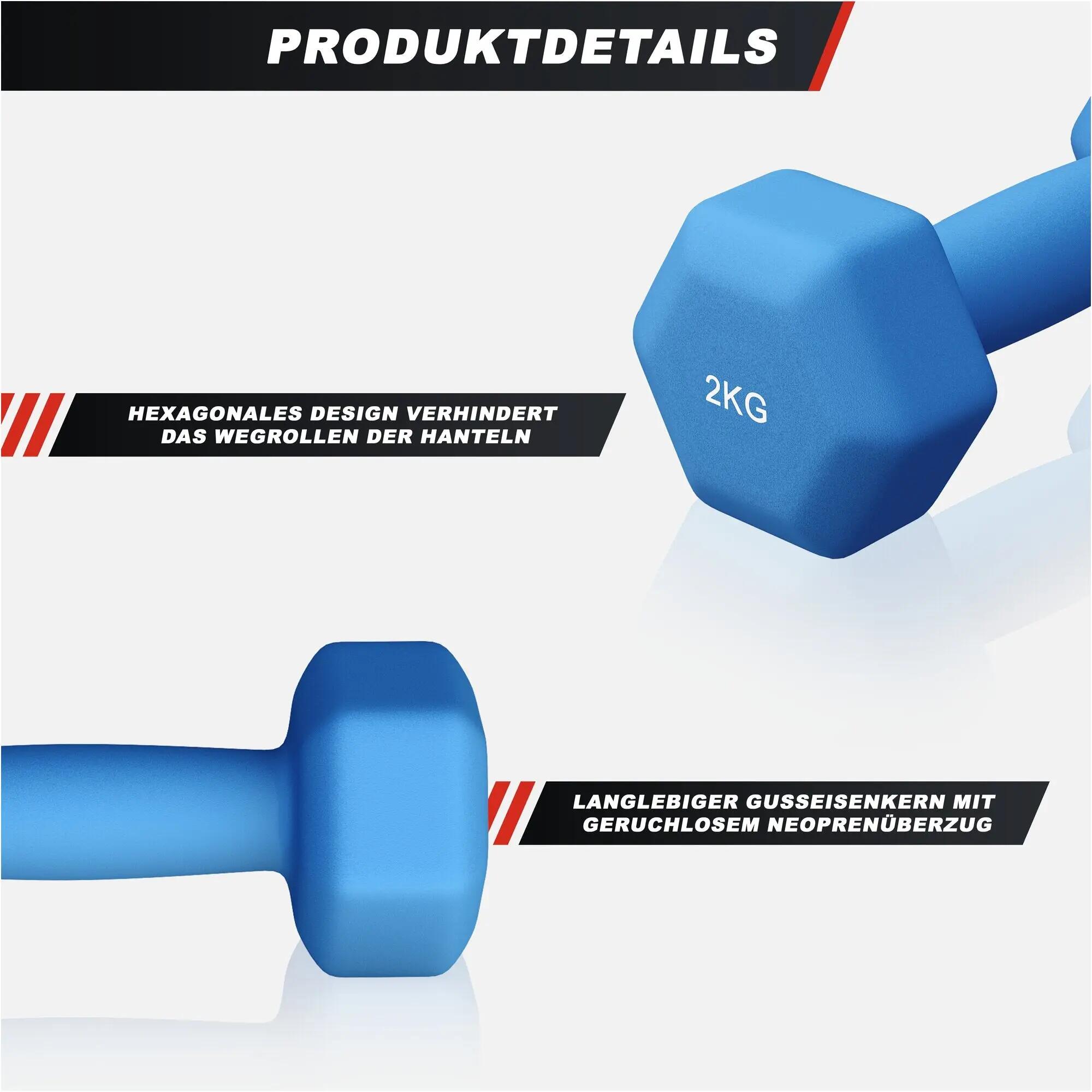 Neoprene dumbbell set 2x2 kg 2/10