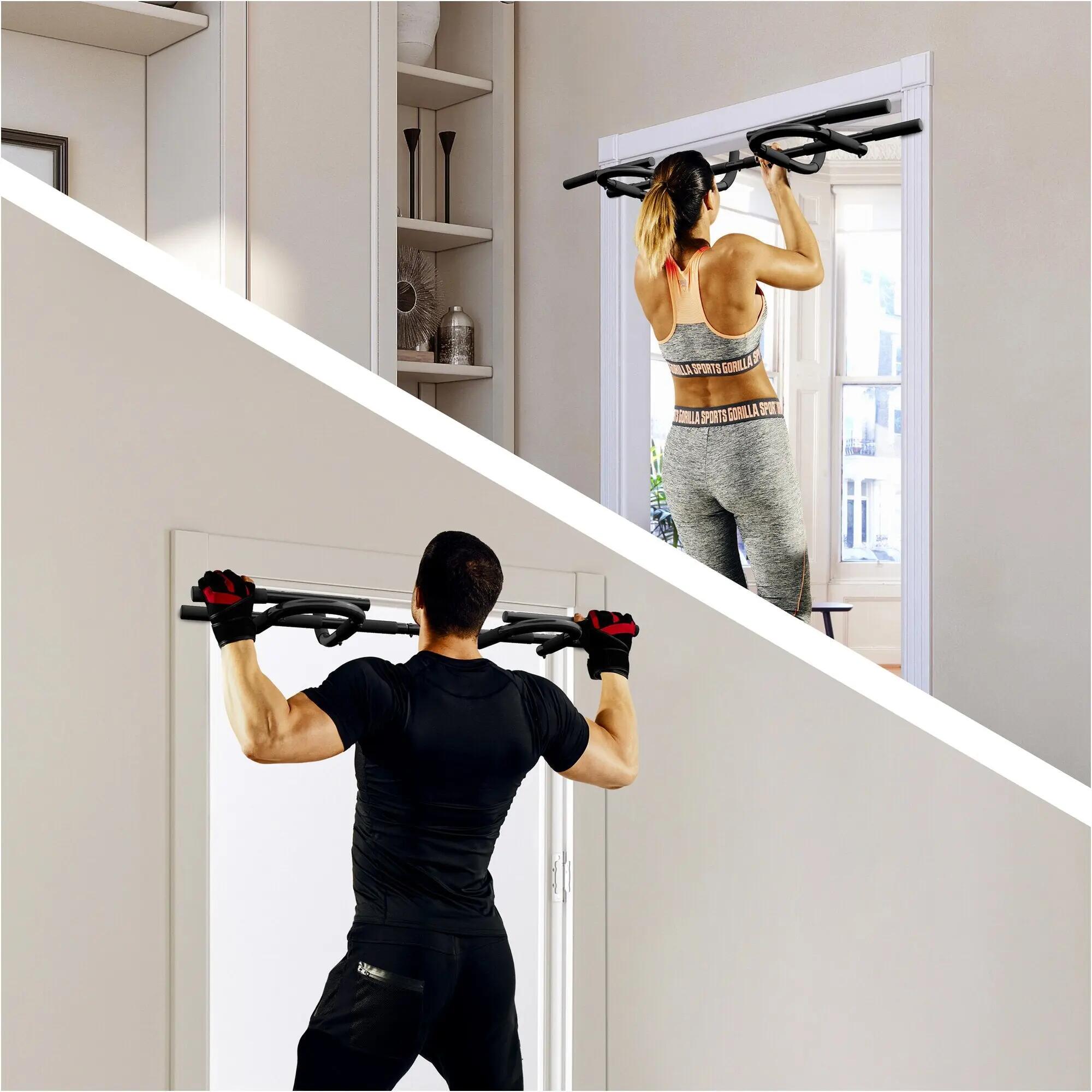 Barre de traction Gorilla Sports acier noire 103,5 cm avec mousse 2/9
