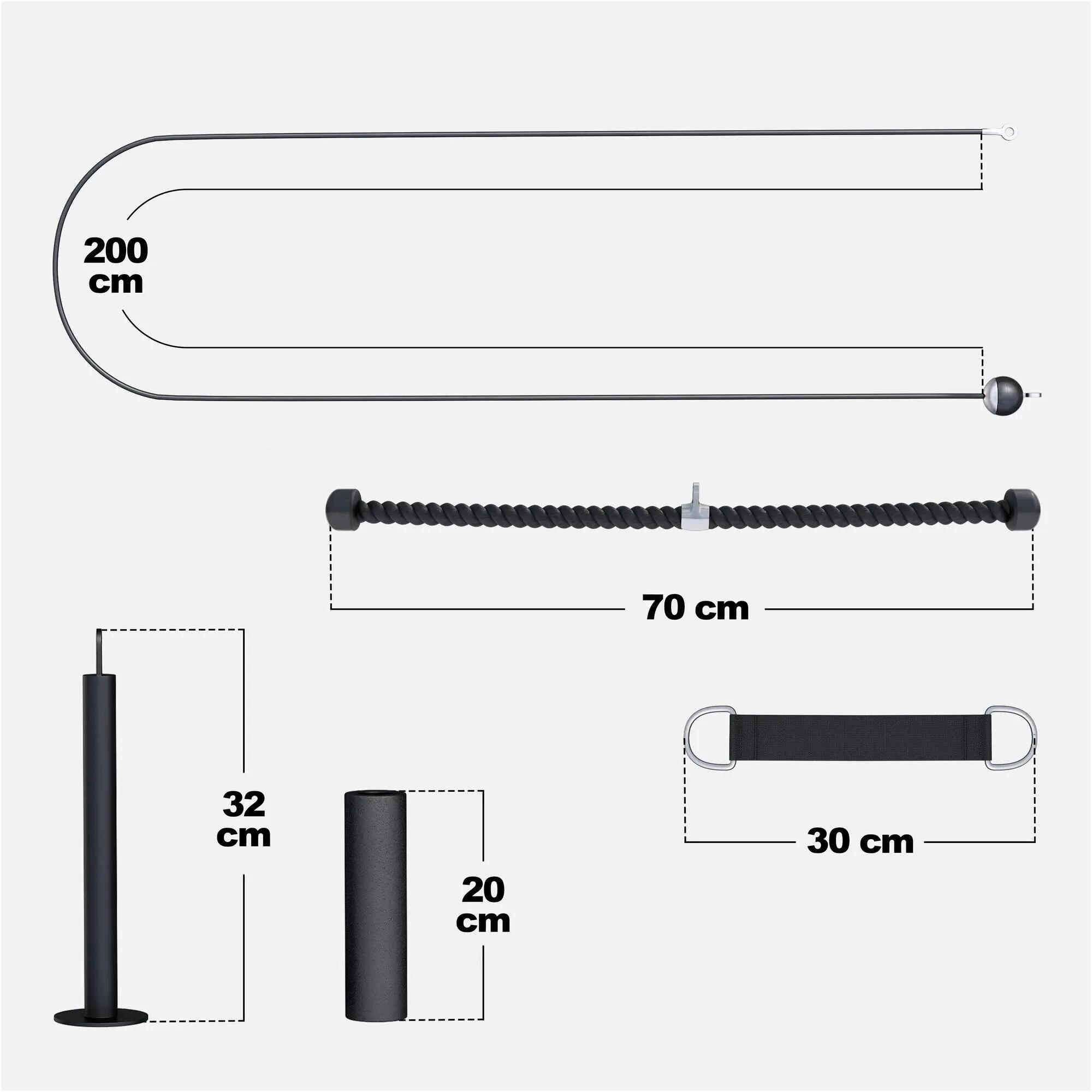 Kabelzug Fitness System - Seilzug Zubehör, Home Gym Equipment, Trizeps Seil 5/10
