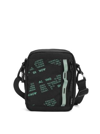 Aoking Umhängetasche Unisex Schwarz mit Reißverschluss und verstellbarem Riemen