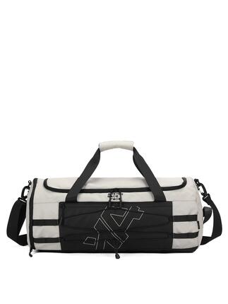 Sac de Voyage Unisexe Aoking Bicolore Gris Noir - Fermeture Éclair et