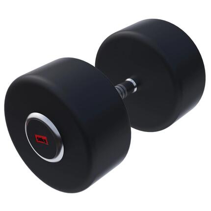 Haltère rond GORILLA SPORTS PRO 15 kg caoutchouc noir chromé