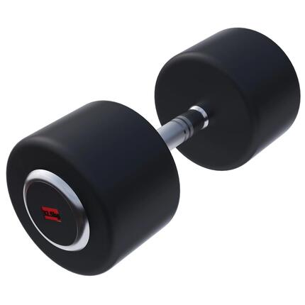Haltère rond GORILLA SPORTS PRO 15 kg caoutchouc noir chromé
