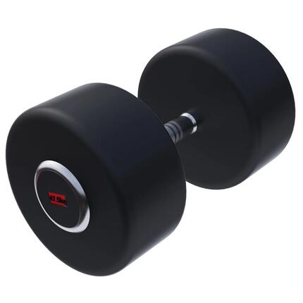 Haltère rond GORILLA SPORTS PRO 15 kg caoutchouc noir chromé