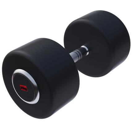 Haltère rond GORILLA SPORTS PRO 15 kg caoutchouc noir chromé