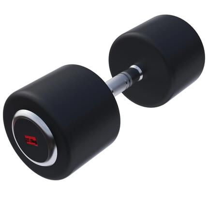 Haltère rond GORILLA SPORTS PRO 15 kg caoutchouc noir chromé