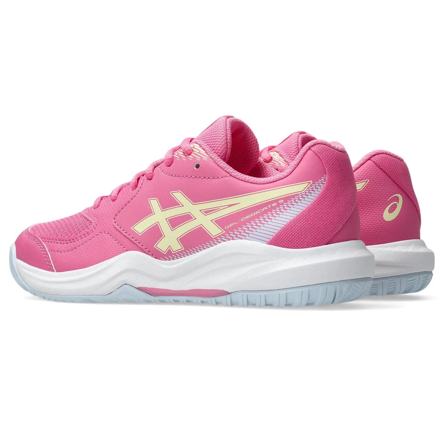 Tennis Padelschuhe Kinder - ASICS Gel-Dedicate 9 GS - Dragon Fruit/Yellow 5/7