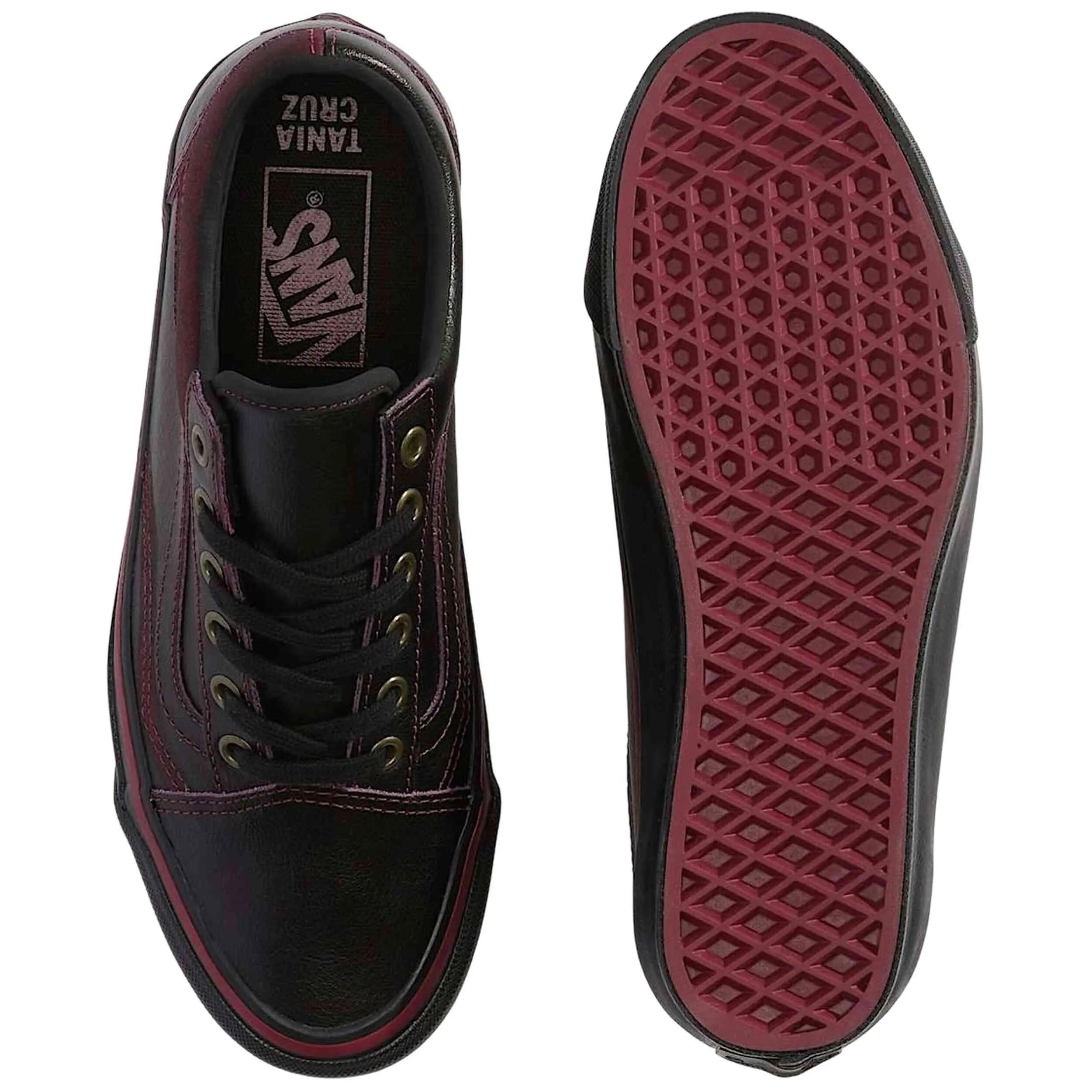 Zapatillas Vans modelo Old Skool "Black/Maroon" para unisex 3/5
