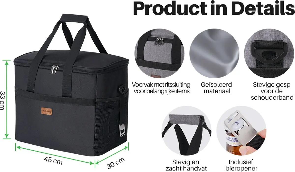 Koelbox Kamperen Fold 40L Opvouwbaar Incl. 6 Koelelementen Zwart 2/2