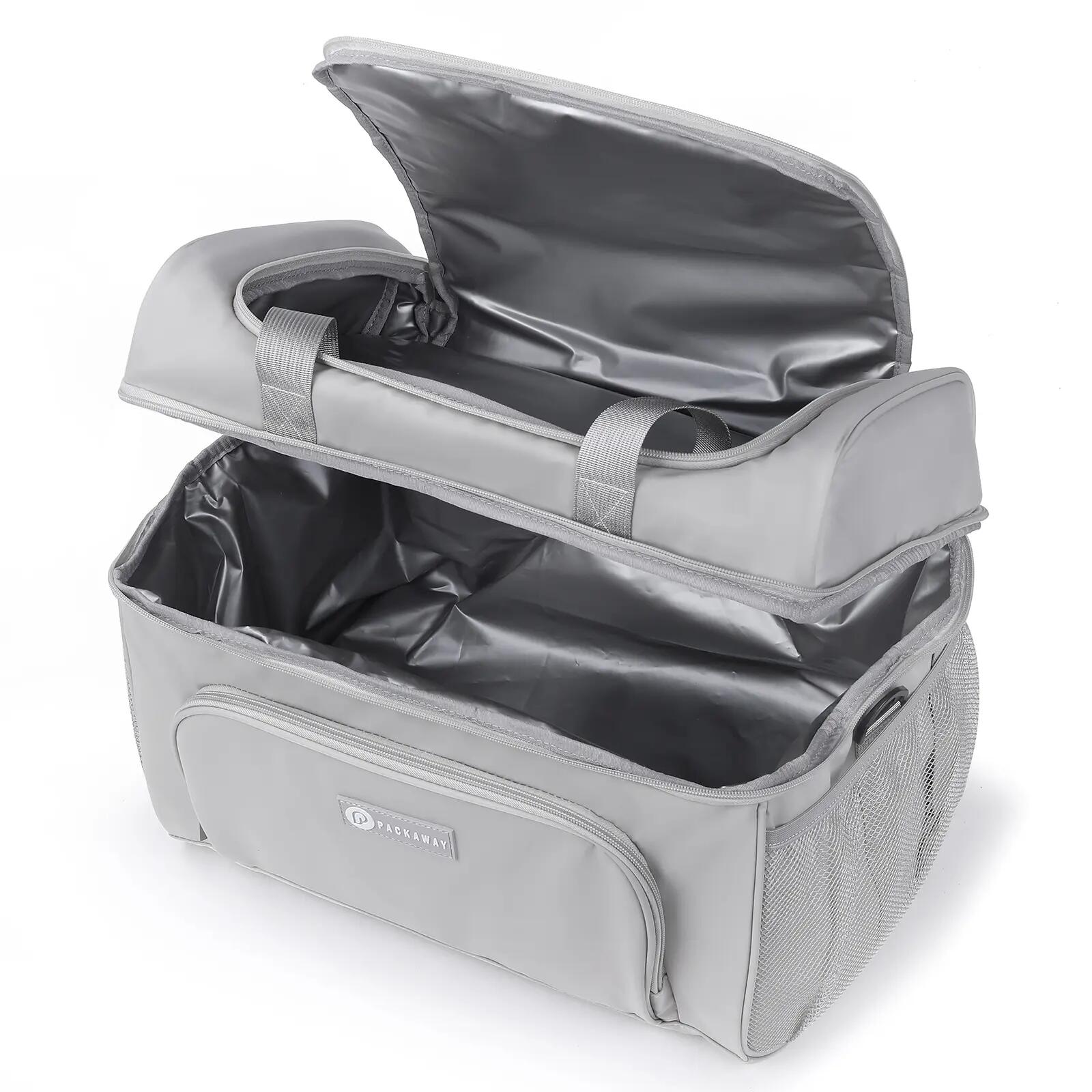 Koelbox Kamperen Duo 30L 2 Geïsoleerde Vakken Incl. 4 Koelelementen Grijs 5/7