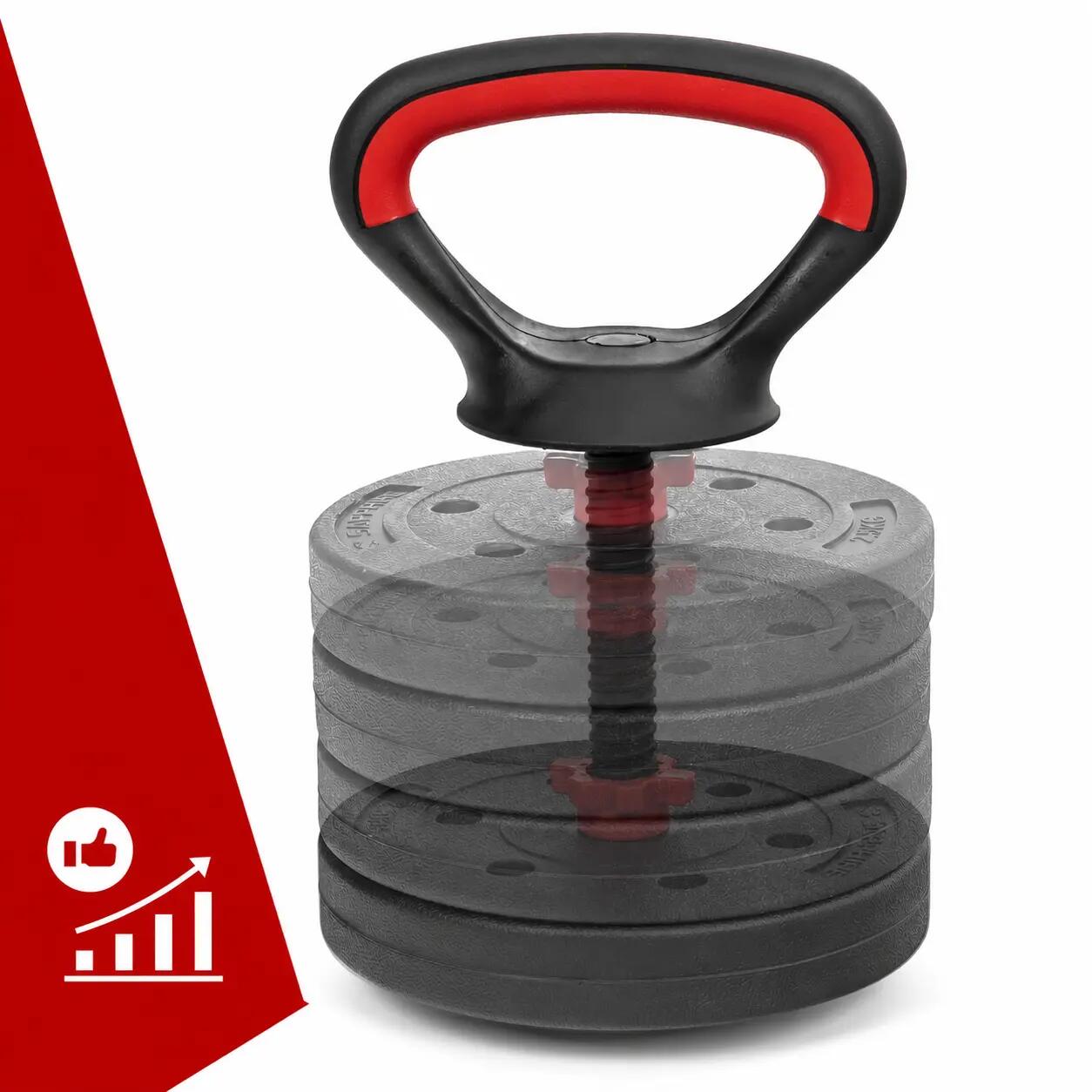 Hantle regulowane 6w1 sztanga kettlebell pompki Sapphire SG-1110K 2x10kg 6/8