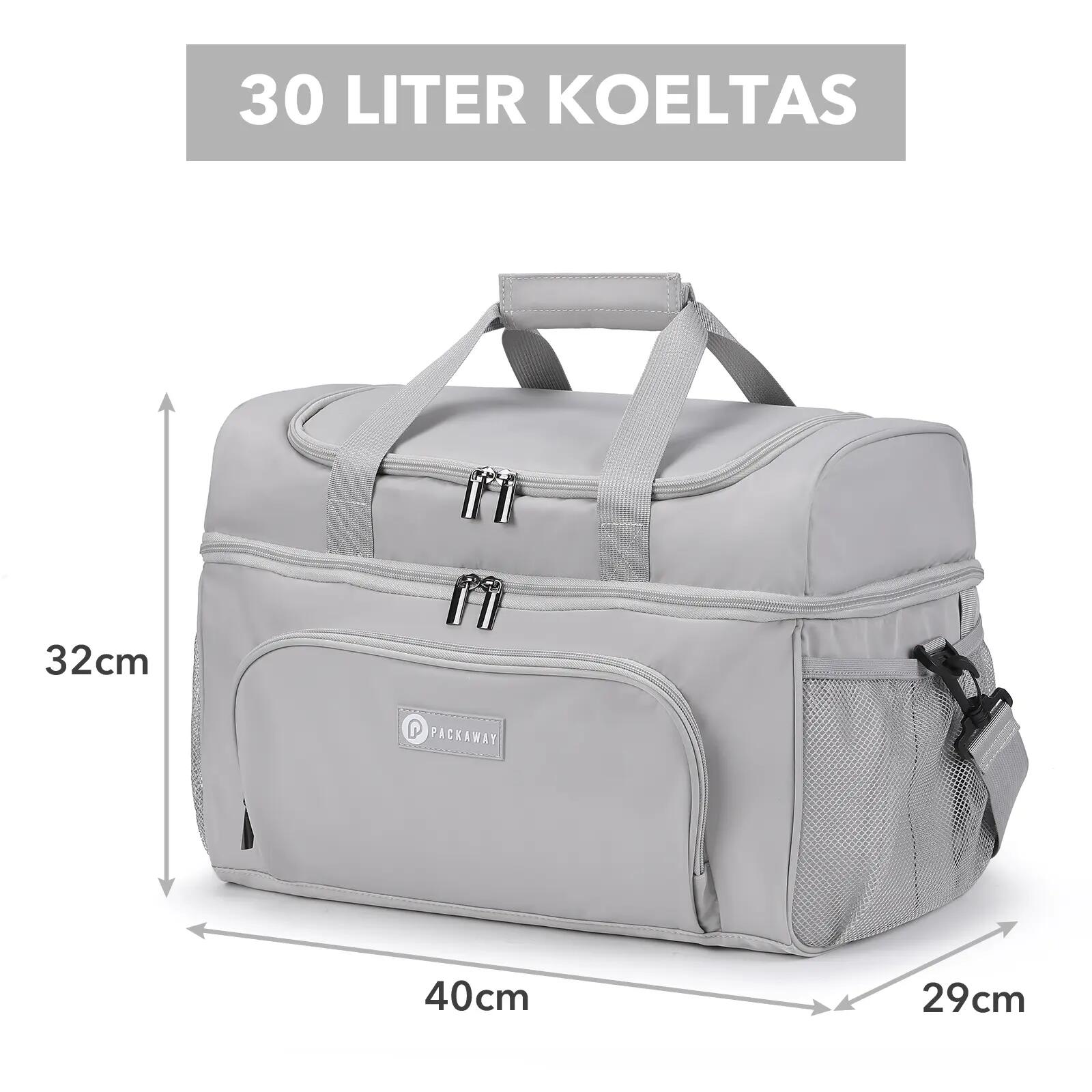 Koelbox Kamperen Duo 30L 2 Geïsoleerde Vakken Incl. 4 Koelelementen Grijs 2/7