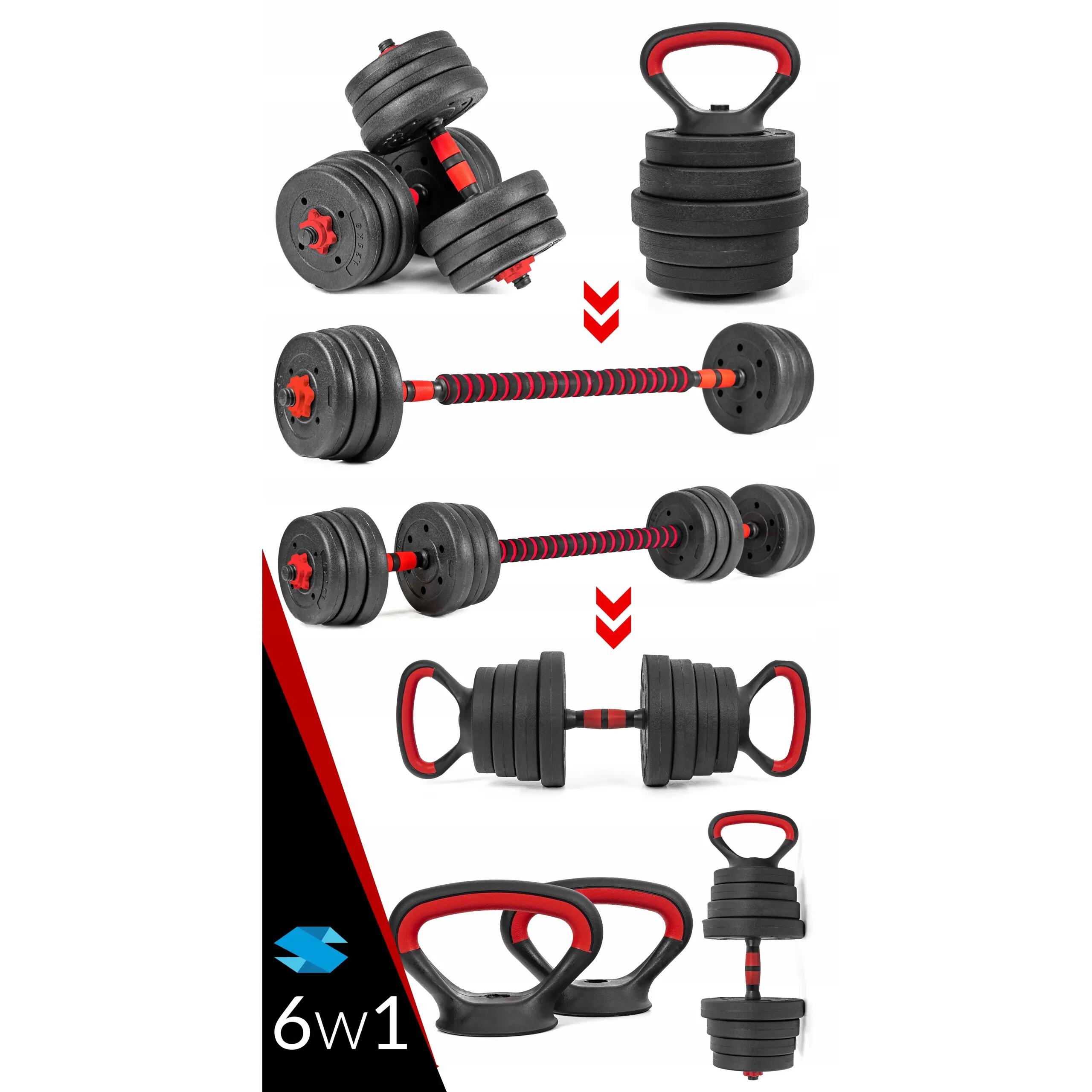 Hantle regulowane 6w1 sztanga kettlebell pompki Sapphire SG-1110K 2x10kg 2/8